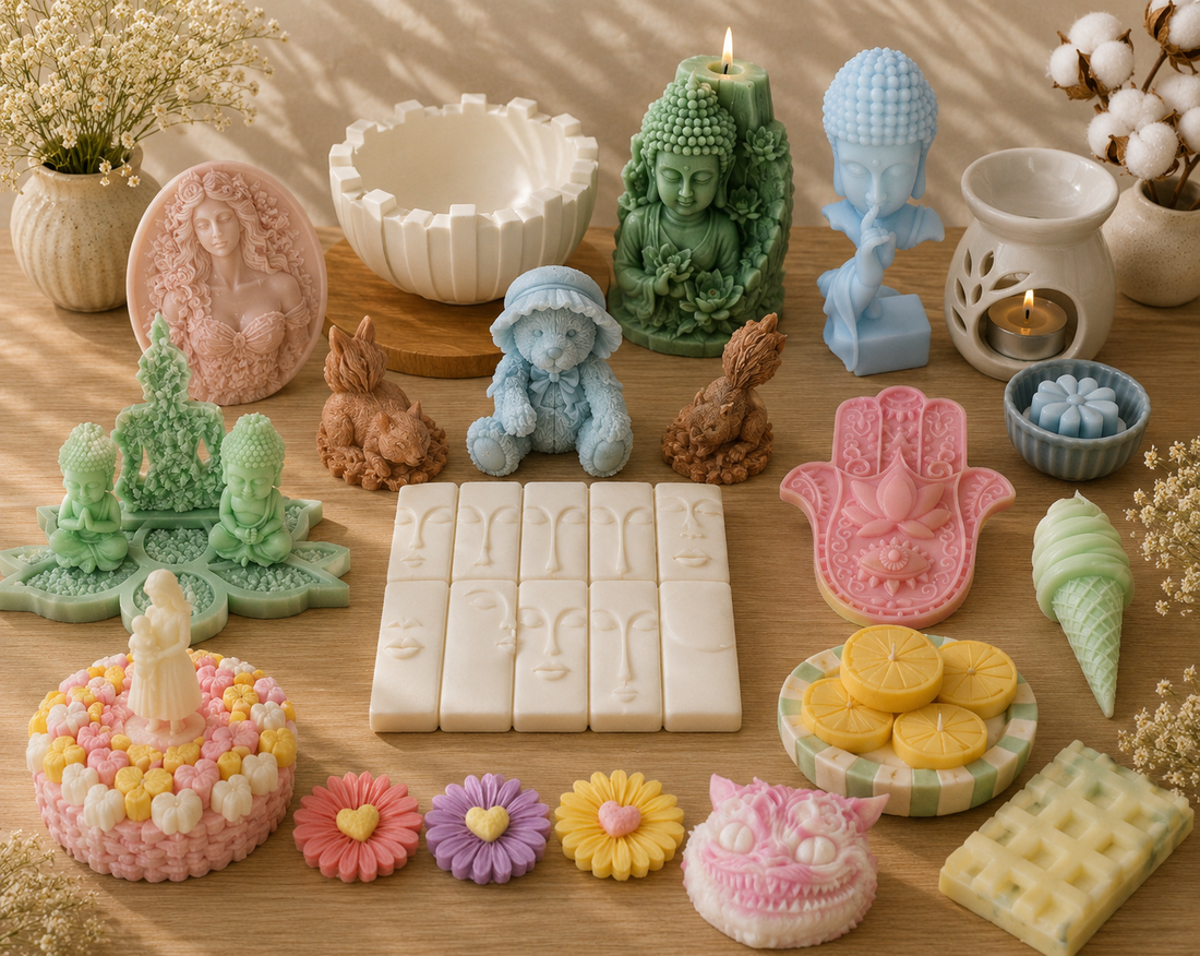 Créations artisanales Résinia'S : fondants parfumés, bougies et décorations fabriqués à la commande.