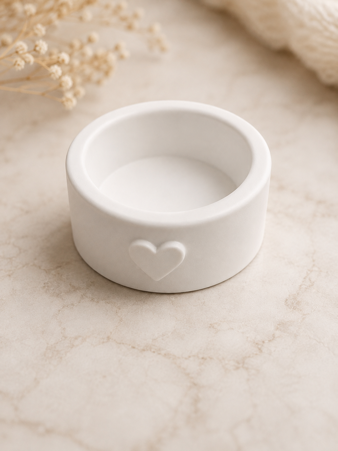 Bougies chauffe-plat rechargeables & support en Jesmonite