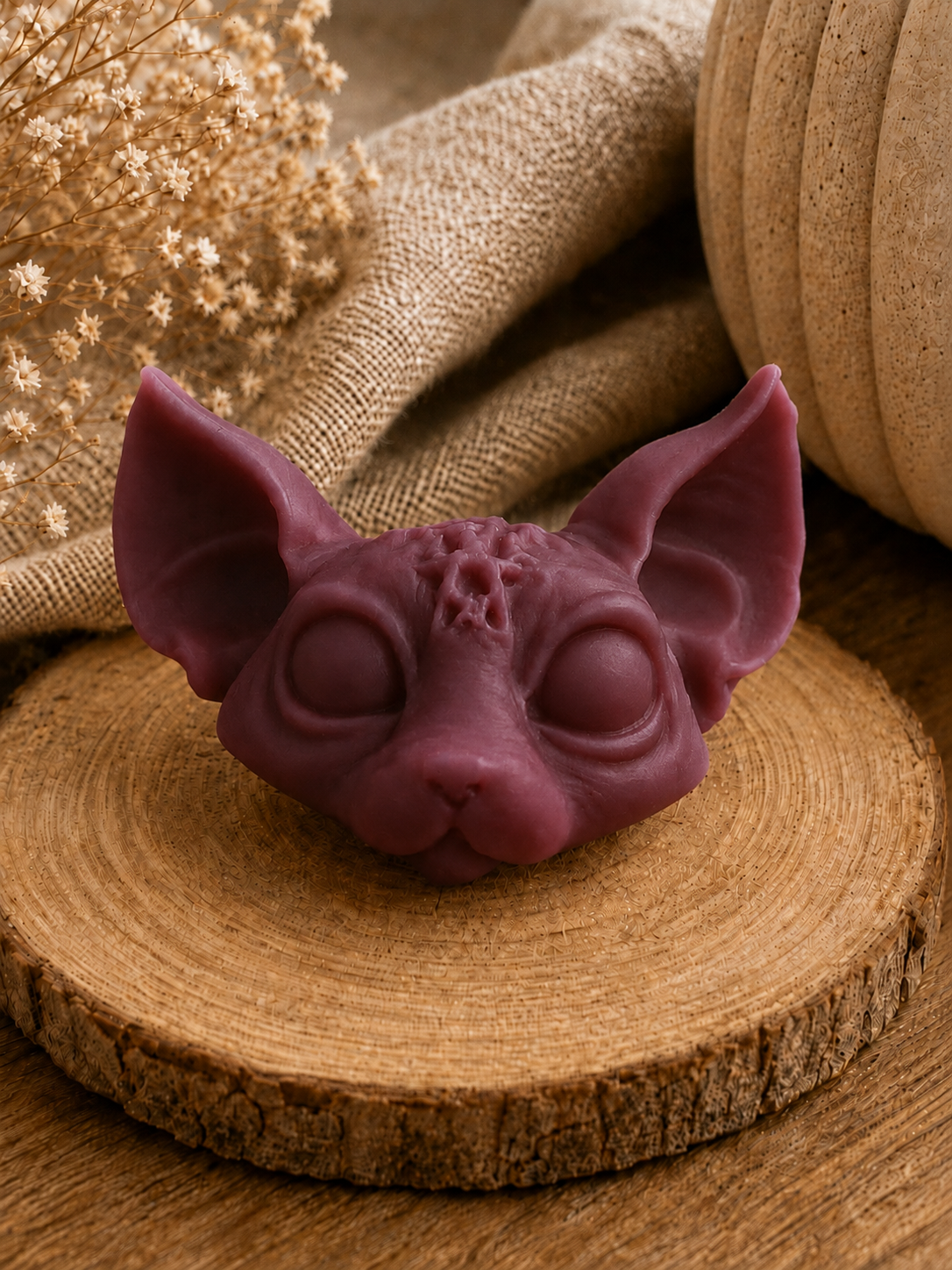 Fondant parfumé Tête de chat Sphynx