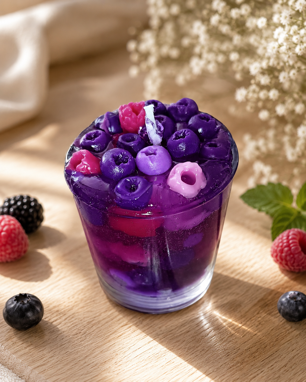 Bougie parfumée Fruits rouges en cire gel