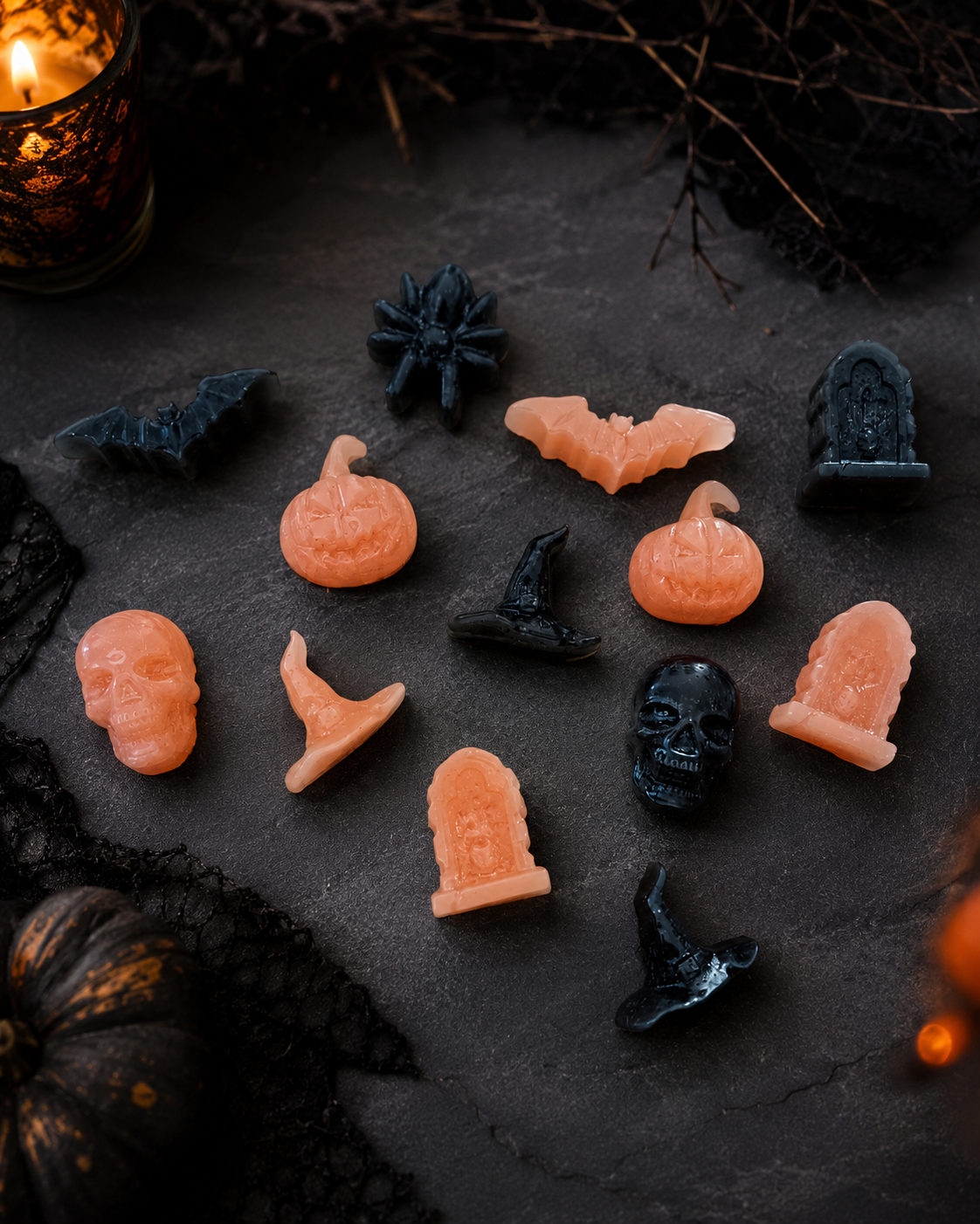 Fondants parfumés Halloween – Sachet 50 g, parfum au choix